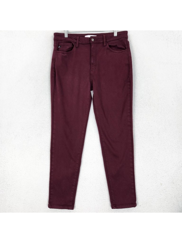 Kancan Jeans Womens 32 Burgundy High Rise Skinny Stretch Casual Ankle Denim